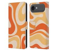 Head Case Designs Licenza Ufficiale Kierkegaard Design Studio Moderno Ricciolo Di Mandarino Arancione Motivi Astratti Retrò Custodia Portafoglio in Pelle Compatibile con Apple iPhone 17 Air