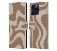 Head Case Designs Licenza Ufficiale Kierkegaard Design Studio Swirl Beige Marrone Latte Motivi Astratti retrò Custodia Portafoglio in Pelle Compatibile con Samsung Galaxy S25 Fe