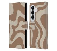Head Case Designs Licenza Ufficiale Kierkegaard Design Studio Swirl Beige Marrone Latte Motivi Astratti retrò Custodia Portafoglio in Pelle Compatibile con Samsung Galaxy S26