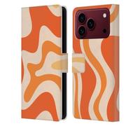 Head Case Designs Licenza Ufficiale Kierkegaard Design Studio Tono Arancione Mandarino Motivi Astratti Retrò Custodia Portafoglio in Pelle Compatibile con Apple iPhone 18 Pro Max
