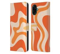 Head Case Designs Licenza Ufficiale Kierkegaard Design Studio Tono Arancione Mandarino Motivi Astratti retrò Custodia Portafoglio in Pelle Compatibile con Samsung Galaxy A07