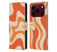 Head Case Designs Licenza Ufficiale Kierkegaard Design Studio Tono Arancione Mandarino Motivi Astratti Retrò Custodia Portafoglio in Pelle Compatibile con Apple iPhone 18 Pro