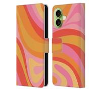 Head Case Designs Licenza Ufficiale Kierkegaard Design Studio Turbinio Rosa, Arancione E Giallo Motivi Astratti Retrò Custodia Portafoglio in Pelle Compatibile con Apple iPhone 17