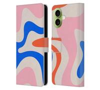 Head Case Designs Licenza Ufficiale Kierkegaard Design Studio Turbinio Rosa Blu Arancione Motivi Astratti Retrò Custodia Portafoglio in Pelle Compatibile con Apple iPhone 17