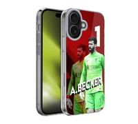 Head Case Designs Licenza Ufficiale Liverpool Football Club Alisson Becker 2021/22 Prima Squadra Custodia in Gel [Protezione di Grado Militare] Compatibile con Apple iPhone 17