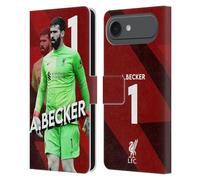 Head Case Designs Licenza Ufficiale Liverpool Football Club Alisson Becker 2021/22 Prima Squadra Custodia Portafoglio in Pelle Compatibile con Apple iPhone 17 Air