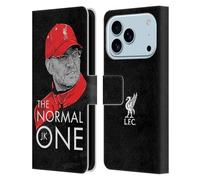 Head Case Designs Licenza Ufficiale Liverpool Football Club Allenamento Nero Illustrazioni Jurgen Klopp Custodia Portafoglio in Pelle Compatibile con Apple iPhone 17 PRO