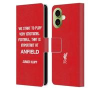 Head Case Designs Licenza Ufficiale Liverpool Football Club Calcio Emozionale Frasi Klopp Custodia Portafoglio in Pelle Compatibile con Apple iPhone 17