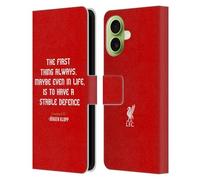 Head Case Designs Licenza Ufficiale Liverpool Football Club Difesa Frasi Klopp Custodia Portafoglio in Pelle Compatibile con Apple iPhone 17