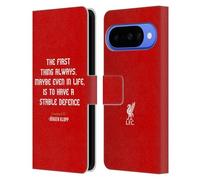 Head Case Designs Licenza Ufficiale Liverpool Football Club Difesa Frasi Klopp Custodia Portafoglio in Pelle Compatibile con Google Pixel 10