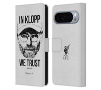 Head Case Designs Licenza Ufficiale Liverpool Football Club Faccia Intera Bianco Illustrazioni Jurgen Klopp Custodia Portafoglio in Pelle Compatibile con Google Pixel 10 Pro XL