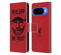 Head Case Designs Licenza Ufficiale Liverpool Football Club Faccia Intera Rossa Illustrazioni Jurgen Klopp Custodia Portafoglio in Pelle Compatibile con Google Pixel 10