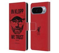 Head Case Designs Licenza Ufficiale Liverpool Football Club Faccia Intera Rossa Illustrazioni Jurgen Klopp Custodia Portafoglio in Pelle Compatibile con Google Pixel 10 Pro XL