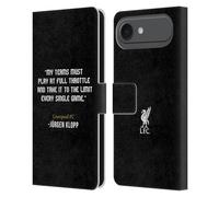 Head Case Designs Licenza Ufficiale Liverpool Football Club Full Throttle Frasi Klopp Custodia Portafoglio in Pelle Compatibile con Apple iPhone 17 Air