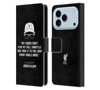 Head Case Designs Licenza Ufficiale Liverpool Football Club Full Throttle Icona Frasi Klopp Custodia Portafoglio in Pelle Compatibile con Apple iPhone 17 PRO