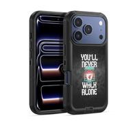 Head Case Designs Licenza Ufficiale Liverpool Football Club Grigio Pixel Semplice Crest Non Camminerai Mai Solo Custodia Antiurto Ultra Blindata compatibile con Apple iPhone 17 Pro Max