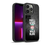 Head Case Designs Licenza Ufficiale Liverpool Football Club Grigio Pixel Semplice Crest Non Camminerai Mai Solo Cover in Gel Rinforzata [Grado Militare] Compatibile con Apple iPhone 13 PRO