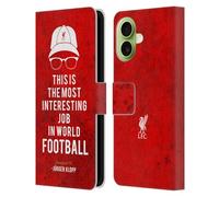 Head Case Designs Licenza Ufficiale Liverpool Football Club Lavoro Interessante Icona Frasi Klopp Custodia Portafoglio in Pelle Compatibile con Apple iPhone 17