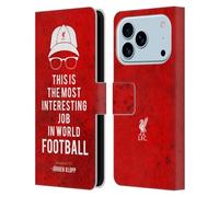 Head Case Designs Licenza Ufficiale Liverpool Football Club Lavoro Interessante Icona Frasi Klopp Custodia Portafoglio in Pelle Compatibile con Apple iPhone 17 PRO