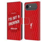 Head Case Designs Licenza Ufficiale Liverpool Football Club Non Un Sognatore Rosso Frasi Klopp Custodia Portafoglio in Pelle Compatibile con Apple iPhone 17 Air