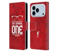 Head Case Designs Licenza Ufficiale Liverpool Football Club Occhiali Grunge Rosso Icone Klopp Custodia Portafoglio in Pelle Compatibile con Apple iPhone 17 PRO