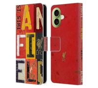 Head Case Designs Licenza Ufficiale Liverpool Football Club Placca Vintage Anfield Liver Bird YNWA Custodia Portafoglio in Pelle Compatibile con Apple iPhone 17