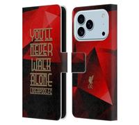 Head Case Designs Licenza Ufficiale Liverpool Football Club Rosso Geo YNWA Liver Bird YNWA Custodia Portafoglio in Pelle Compatibile con Apple iPhone 17 PRO