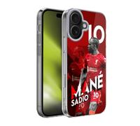 Head Case Designs Licenza Ufficiale Liverpool Football Club Sadio Mané 2021/22 Prima Squadra Custodia in Gel [Protezione di Grado Militare] Compatibile con Apple iPhone 17