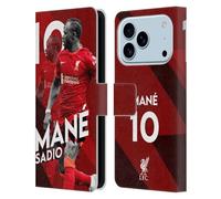 Head Case Designs Licenza Ufficiale Liverpool Football Club Sadio Mané 2021/22 Prima Squadra Custodia Portafoglio in Pelle Compatibile con Apple iPhone 17 PRO