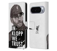 Head Case Designs Licenza Ufficiale Liverpool Football Club Sguardo Bianco Illustrazioni Jurgen Klopp Custodia Portafoglio in Pelle Compatibile con Google Pixel 10 Pro XL