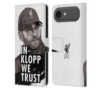 Head Case Designs Licenza Ufficiale Liverpool Football Club Sguardo Bianco Illustrazioni Jurgen Klopp Custodia Portafoglio in Pelle Compatibile con Apple iPhone 17 Air