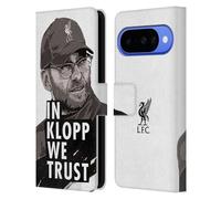 Head Case Designs Licenza Ufficiale Liverpool Football Club Sguardo Bianco Illustrazioni Jurgen Klopp Custodia Portafoglio in Pelle Compatibile con Google Pixel 10