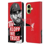 Head Case Designs Licenza Ufficiale Liverpool Football Club Sguardo Rosso Illustrazioni Jurgen Klopp Custodia Portafoglio in Pelle Compatibile con Apple iPhone 17