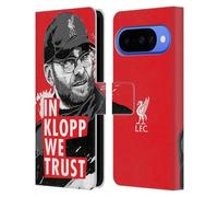 Head Case Designs Licenza Ufficiale Liverpool Football Club Sguardo Rosso Illustrazioni Jurgen Klopp Custodia Portafoglio in Pelle Compatibile con Google Pixel 10
