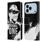 Head Case Designs Licenza Ufficiale Liverpool Football Club Sorriso Nero Illustrazioni Jurgen Klopp Custodia Portafoglio in Pelle Compatibile con Apple iPhone 17 PRO