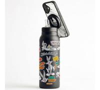 Head Case Designs Licenza Ufficiale Looney Tunes Bugs Bunny Collage Sticker Art Nero Borraccia termica in acciaio inossidabile con supporto magnetico per telefono compatibile con gli accessori MagSafe