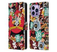 Head Case Designs Licenza Ufficiale Looney Tunes Collage di Adesivi Grafica E Personaggi Custodia Portafoglio in Pelle Compatibile con Apple iPhone 14 PRO Max