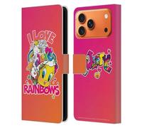 Head Case Designs Licenza Ufficiale Looney Tunes Io Amo L'arcobaleno Modelli Custodia Portafoglio in Pelle Compatibile con Apple iPhone 17 Pro Max