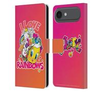 Head Case Designs Licenza Ufficiale Looney Tunes Io Amo L'arcobaleno Modelli Custodia Portafoglio in Pelle Compatibile con Apple iPhone 17 Air