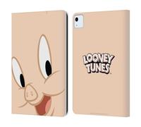 Head Case Designs Licenza Ufficiale Looney Tunes Porky Pig Volto Pieno Custodia Portafoglio in Pelle Compatibile con Apple iPad Air 11 2020/2022/2024/2025