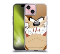 Head Case Designs Licenza Ufficiale Looney Tunes Tasmanian Diavolo Volto Pieno Custodia in Gel [Protezione di Grado Militare] Compatibile con Apple iPhone 15 E Compatibile con MagSafe