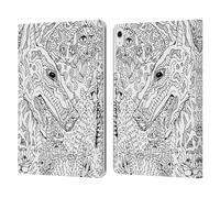 Head Case Designs Licenza Ufficiale Mad Dog Art Gallery Amore Canino Doodle Bianco - Neri Custodia Portafoglio in Pelle Compatibile con Apple iPad Air 13 2024/2025
