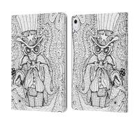 Head Case Designs Licenza Ufficiale Mad Dog Art Gallery Cane Zio Sam Doodle Bianco - Neri Custodia Portafoglio in Pelle Compatibile con Apple iPad Air 13 2024/2025