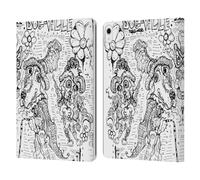 Head Case Designs Licenza Ufficiale Mad Dog Art Gallery Città Cane Doodle Bianco - Neri Custodia Portafoglio in Pelle Compatibile con Apple iPad Air 13 2024/2025