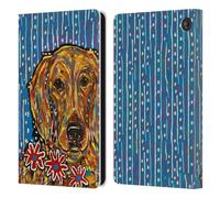 Head Case Designs Licenza Ufficiale Mad Dog Art Gallery Golden Retriever Cane 5 Custodia Portafoglio in Pelle Compatibile con Amazon Fire 7 2022