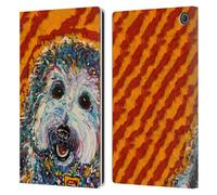 Head Case Designs Licenza Ufficiale Mad Dog Art Gallery Lhasa Apso Cane 5 Custodia Portafoglio in Pelle Compatibile con Amazon Fire Max 11 2023