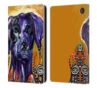 Head Case Designs Licenza Ufficiale Mad Dog Art Gallery Porpora Vecchio Cani Custodia Portafoglio in Pelle Compatibile con Amazon Fire 7 2022