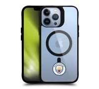 Head Case Designs Licenza Ufficiale Manchester City FC Crest Minimalist Logo Icon Black Shockproof Bumper Case [Military Grade] Compatible with Apple iPhone 13 Pro Max and Compatible with MagSafe