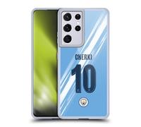 Head Case Designs Licenza Ufficiale Manchester City FC Rayan Cherki 2025/26 Giocatori Divisa Casa 1° Gruppo Custodia in Gel [Grado Militare] Compatibile con Samsung Galaxy S21 Ultra 5G