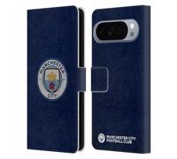 Head Case Designs Licenza Ufficiale Manchester City Man City FC Aspetto Sdrucito 2017/18 Distintivo Custodia Portafoglio in Pelle Compatibile con Google Pixel 10 Pro XL